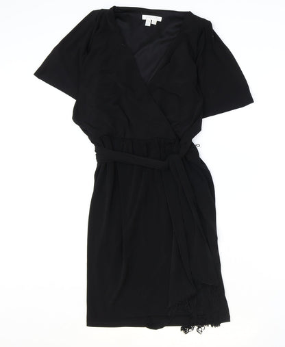 London Times Womens Black Polyester A-Line Size 10 V-Neck Pullover