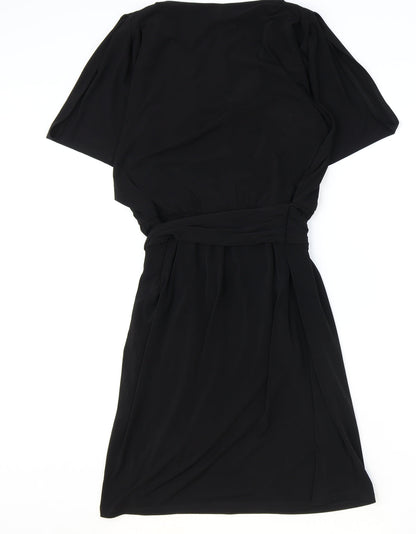 London Times Womens Black Polyester A-Line Size 10 V-Neck Pullover