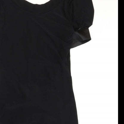WEST WEBB Womens Black Polyester A-Line Size 12 Boat Neck Pullover
