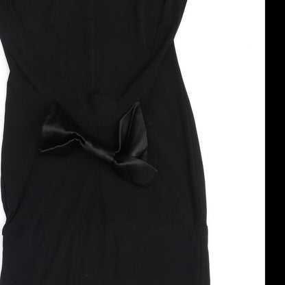 WEST WEBB Womens Black Polyester A-Line Size 12 Boat Neck Pullover