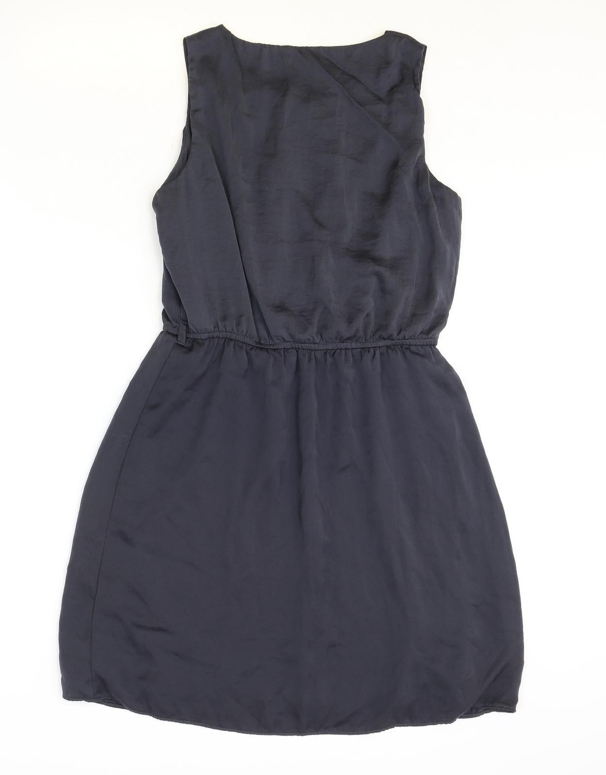 F&F Womens Green Polyester Skater Dress Size 12 Scoop Neck Pullover