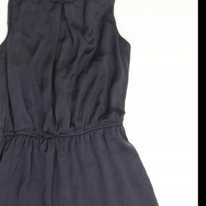 F&F Womens Green Polyester Skater Dress Size 12 Scoop Neck Pullover