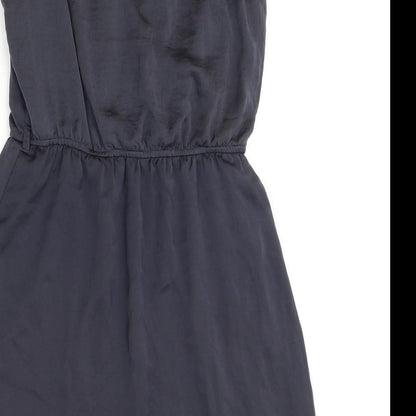 F&F Womens Green Polyester Skater Dress Size 12 Scoop Neck Pullover