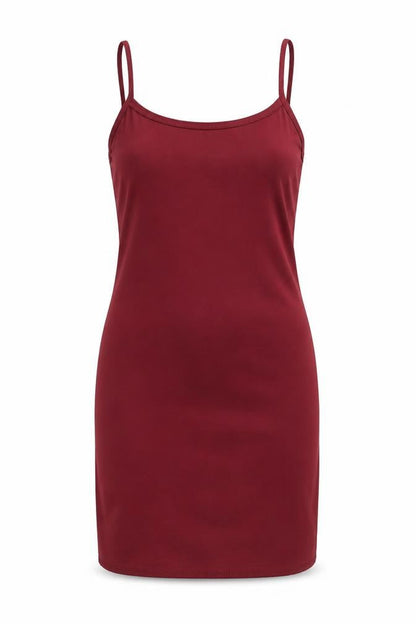 Boohoo Womens Red Polyester Slip Dress Size 4 Scoop Neck Pullover