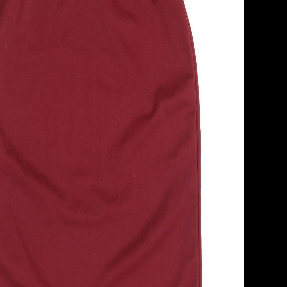 Boohoo Womens Red Polyester Slip Dress Size 4 Scoop Neck Pullover