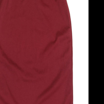 Boohoo Womens Red Polyester Slip Dress Size 4 Scoop Neck Pullover