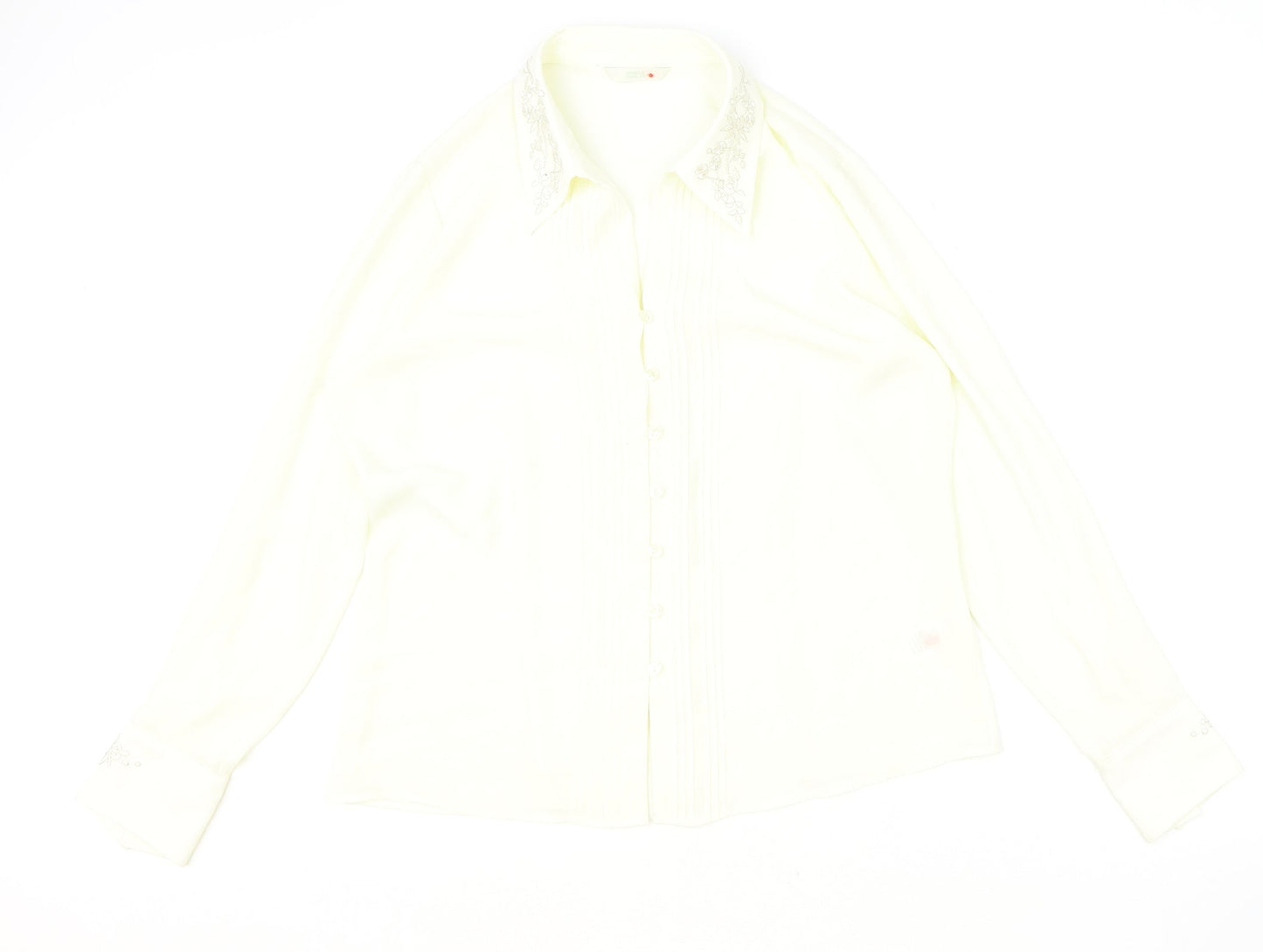Womens UK Size 12 Marks and Spencer Ivory Basic Button-Up