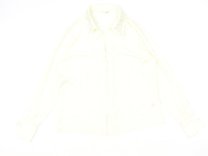 Womens UK Size 12 Marks and Spencer Ivory Basic Button-Up