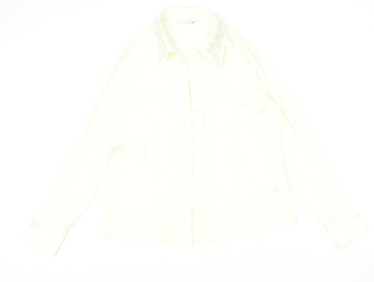 Womens UK Size 12 Marks and Spencer Ivory Basic Button-Up