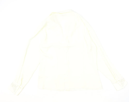 Womens UK Size 12 Marks and Spencer Ivory Basic Button-Up