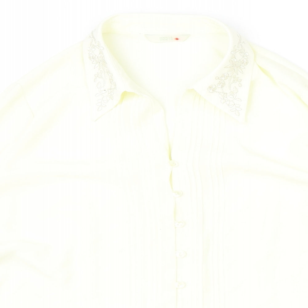 Womens UK Size 12 Marks and Spencer Ivory Basic Button-Up
