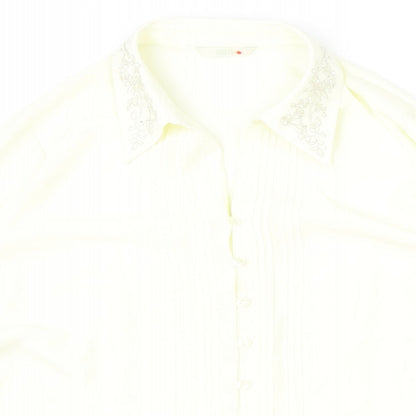 Womens UK Size 12 Marks and Spencer Ivory Basic Button-Up