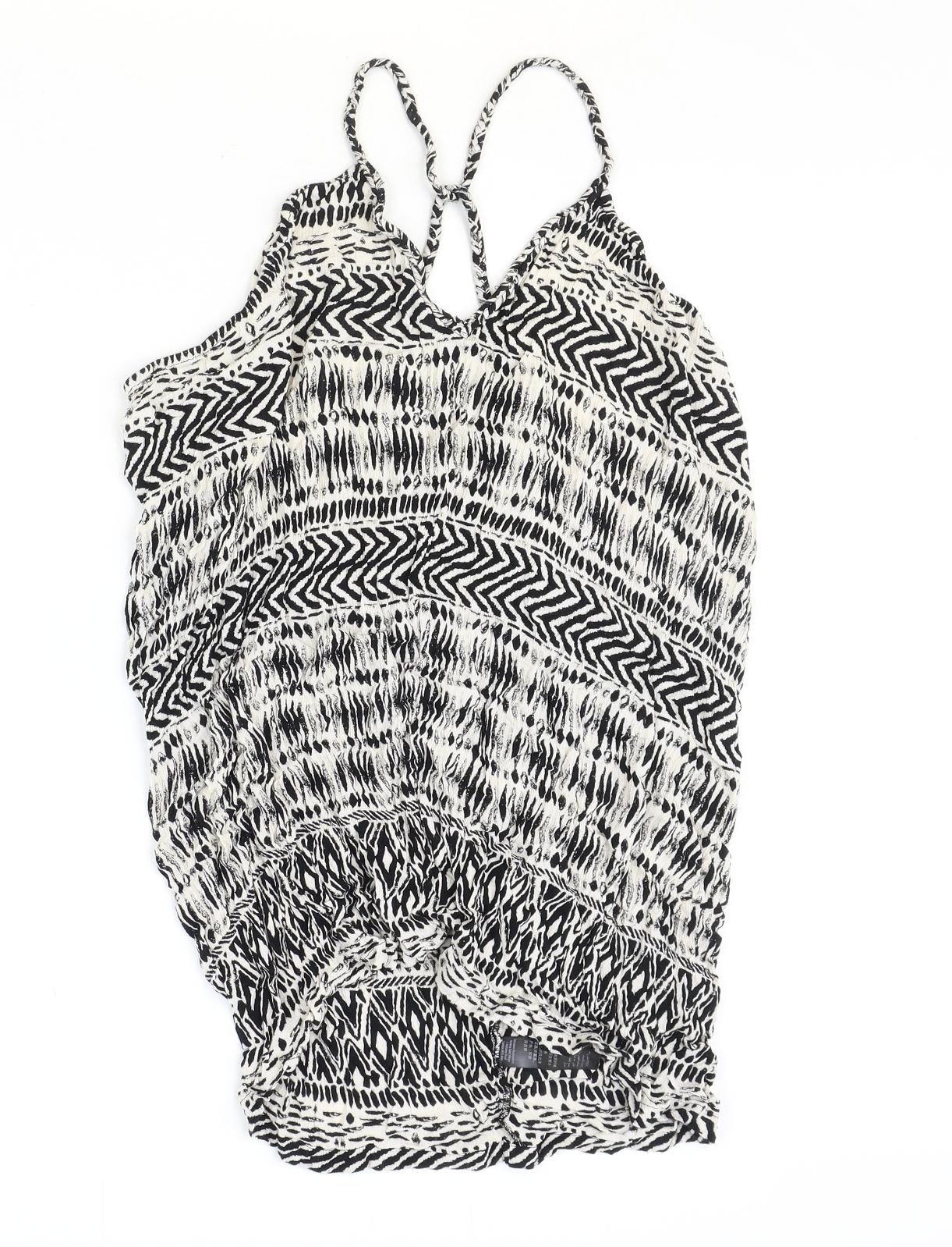 Accessorize Womens Beige Geometric Viscose Basic Blouse One Size V-Neck