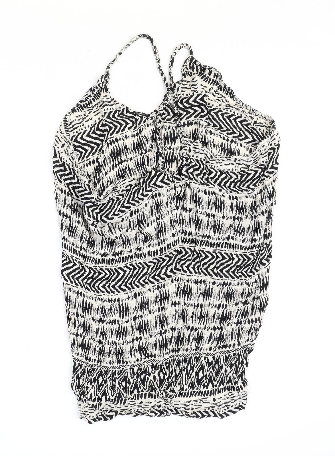 Accessorize Womens Beige Geometric Viscose Basic Blouse One Size V-Neck