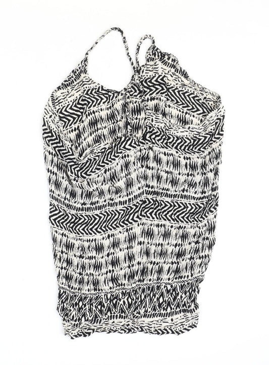 Accessorize Womens Beige Geometric Viscose Basic Blouse One Size V-Neck