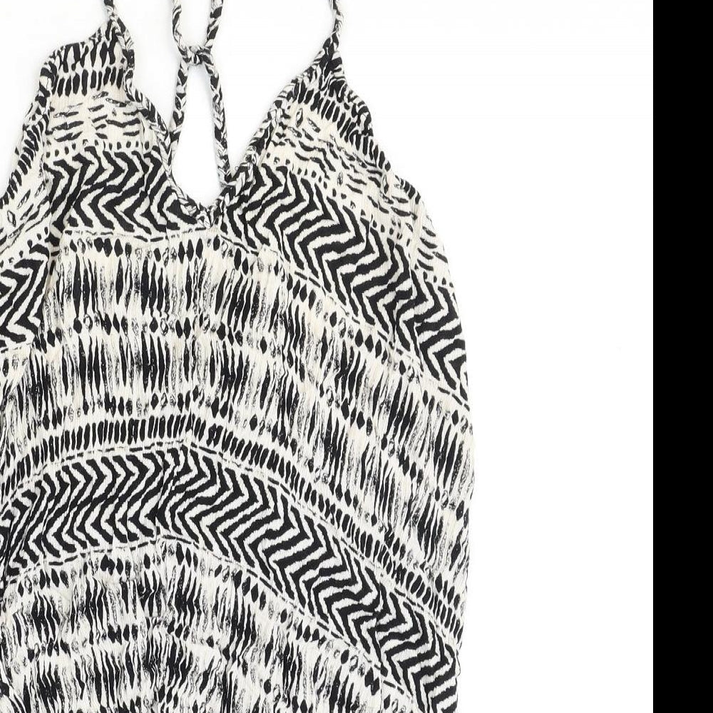 Accessorize Womens Beige Geometric Viscose Basic Blouse One Size V-Neck