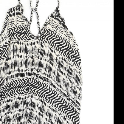 Accessorize Womens Beige Geometric Viscose Basic Blouse One Size V-Neck