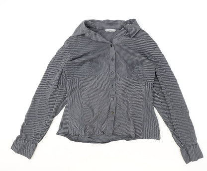 Womens UK Size 14 Marks and Spencer Black Basic Button-Up