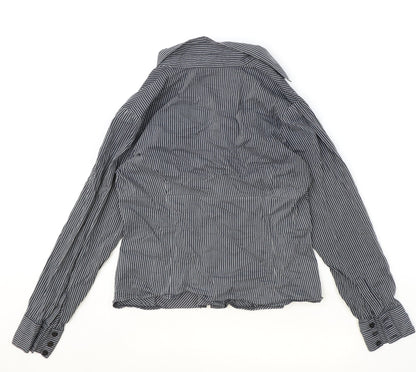 Womens UK Size 14 Marks and Spencer Black Basic Button-Up