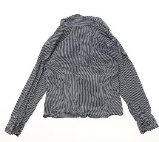 Womens UK Size 14 Marks and Spencer Black Basic Button-Up
