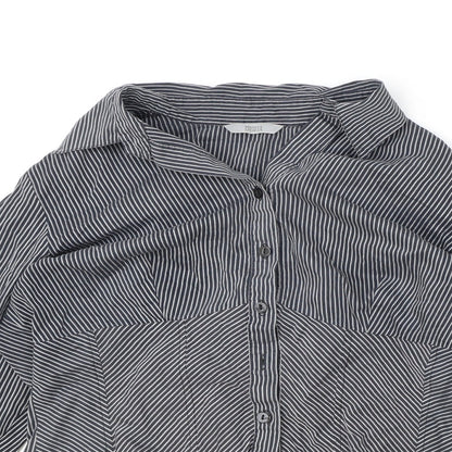 Womens UK Size 14 Marks and Spencer Black Basic Button-Up