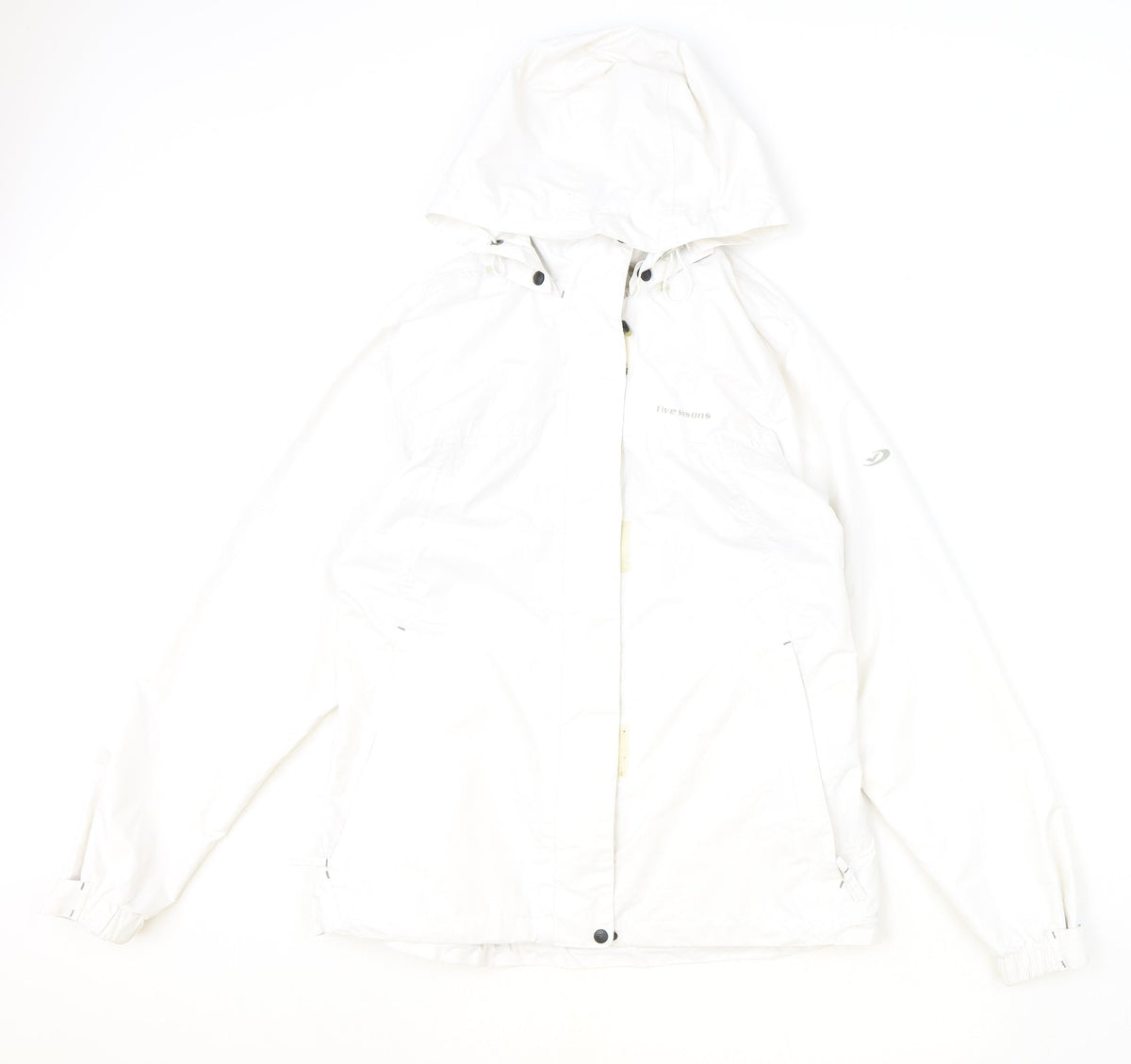 FIVE SEASONS Womens Ivory Windbreaker Jacket Size 10 Zip