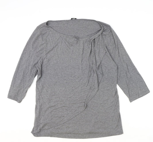 Ann Taylor Womens Green Viscose Basic T-Shirt Size XL Boat Neck