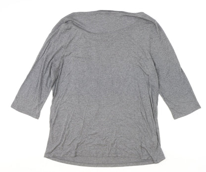 Ann Taylor Womens Green Viscose Basic T-Shirt Size XL Boat Neck