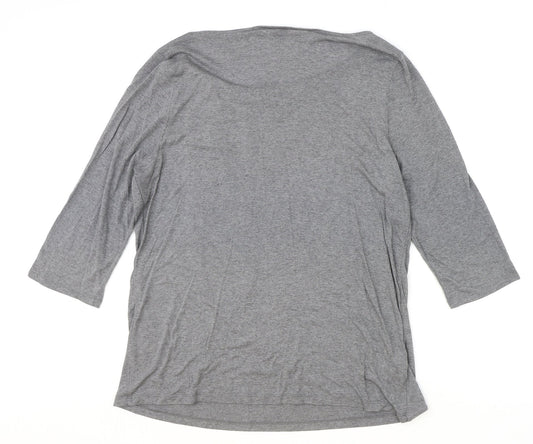 Ann Taylor Womens Green Viscose Basic T-Shirt Size XL Boat Neck