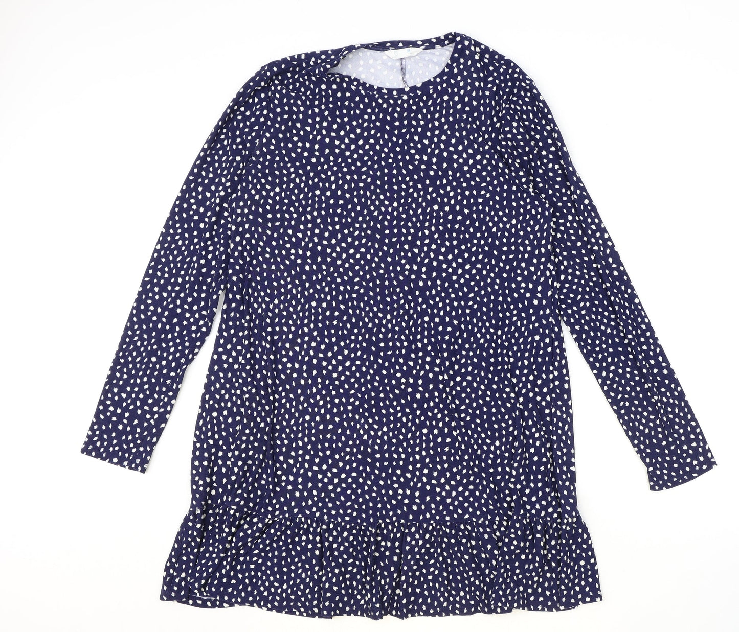 Primark Womens Blue Geometric Polyester A-Line Size M Round Neck Pullover - Drom hem