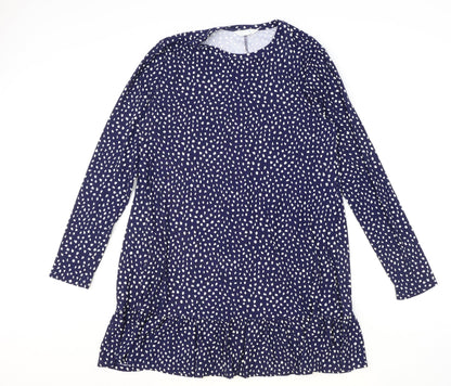 Primark Womens Blue Geometric Polyester A-Line Size M Round Neck Pullover - Drom hem