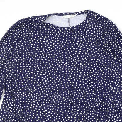 Primark Womens Blue Geometric Polyester A-Line Size M Round Neck Pullover - Drom hem