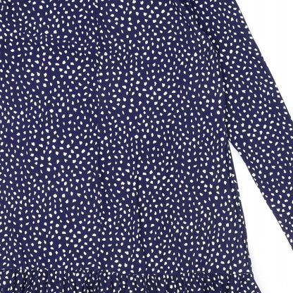 Primark Womens Blue Geometric Polyester A-Line Size M Round Neck Pullover - Drom hem