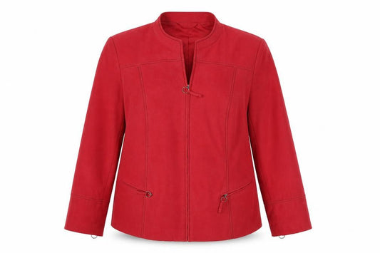 ELVI Womens Red Jacket Size 14 Zip