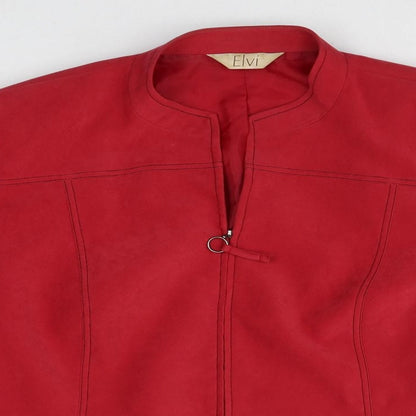 ELVI Womens Red Jacket Size 14 Zip