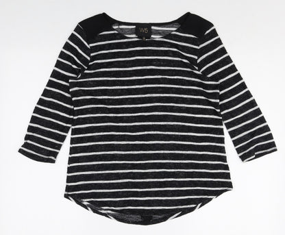 Womens UK Size S W5 Black Basic T-Shirt