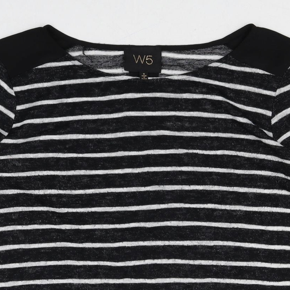 Womens UK Size S W5 Black Basic T-Shirt