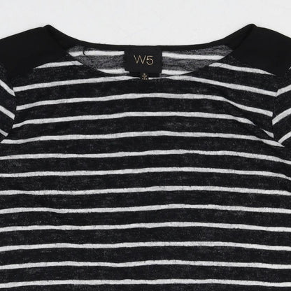 Womens UK Size S W5 Black Basic T-Shirt