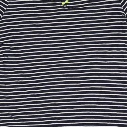 TU Womens Multicoloured Striped 100% Cotton Basic T-Shirt Size 8 Round Neck