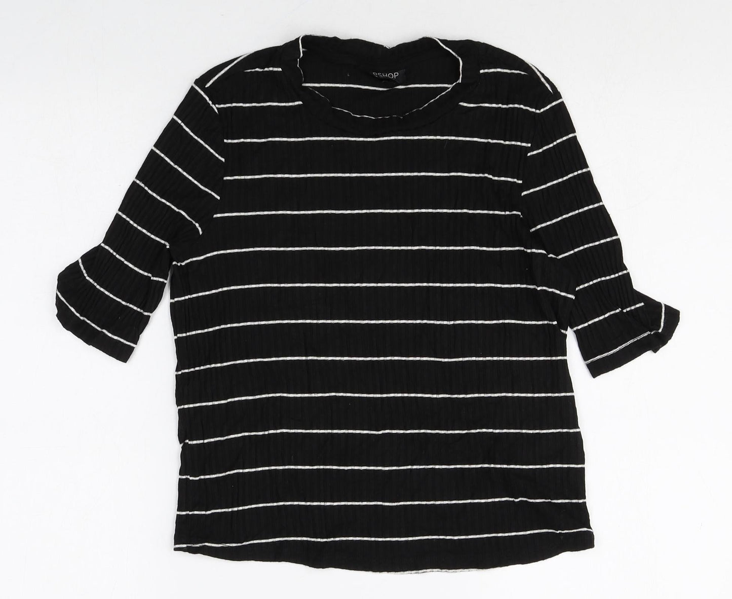 Womens UK Size 10 Topshop Black Basic T-Shirt