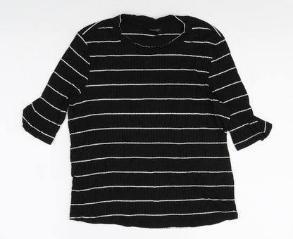 Womens UK Size 10 Topshop Black Basic T-Shirt