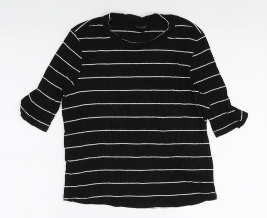 Womens UK Size 10 Topshop Black Basic T-Shirt
