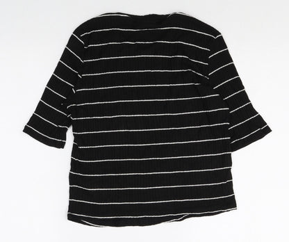 Womens UK Size 10 Topshop Black Basic T-Shirt