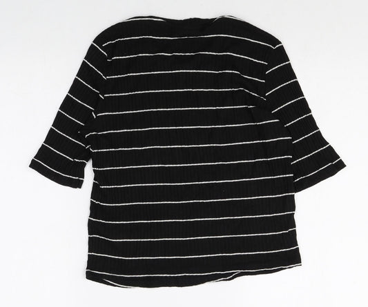 Womens UK Size 10 Topshop Black Basic T-Shirt