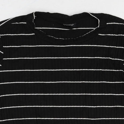 Womens UK Size 10 Topshop Black Basic T-Shirt
