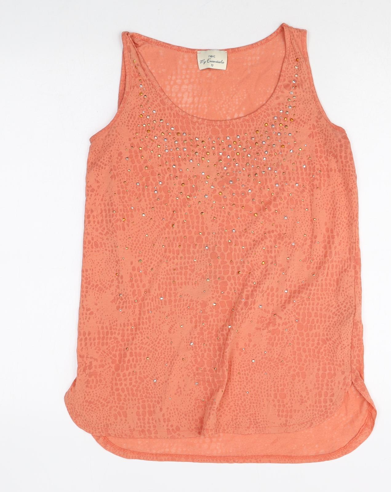 Womens UK Size 10 NEXT Pink Basic Tank
