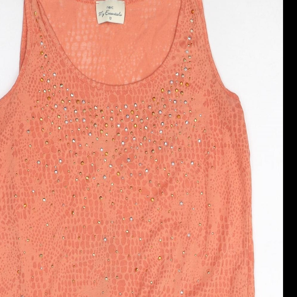Womens UK Size 10 NEXT Pink Basic Tank