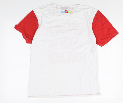 Preworn Mens Multicoloured Cotton T-Shirt Size M Round Neck - Sport Relief