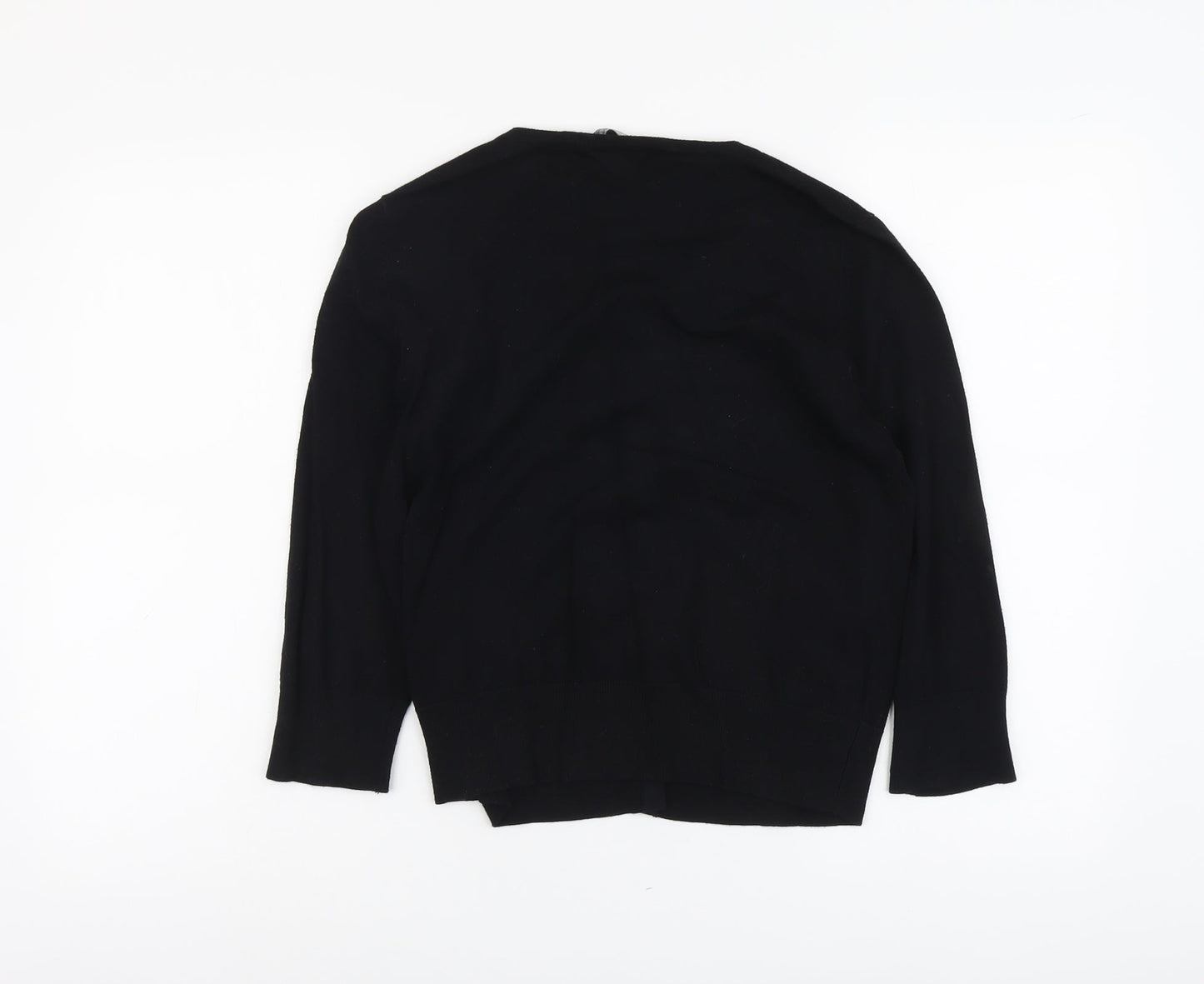 Cable & Gauge Womens Black Round Neck Viscose Cardigan Jumper Size S