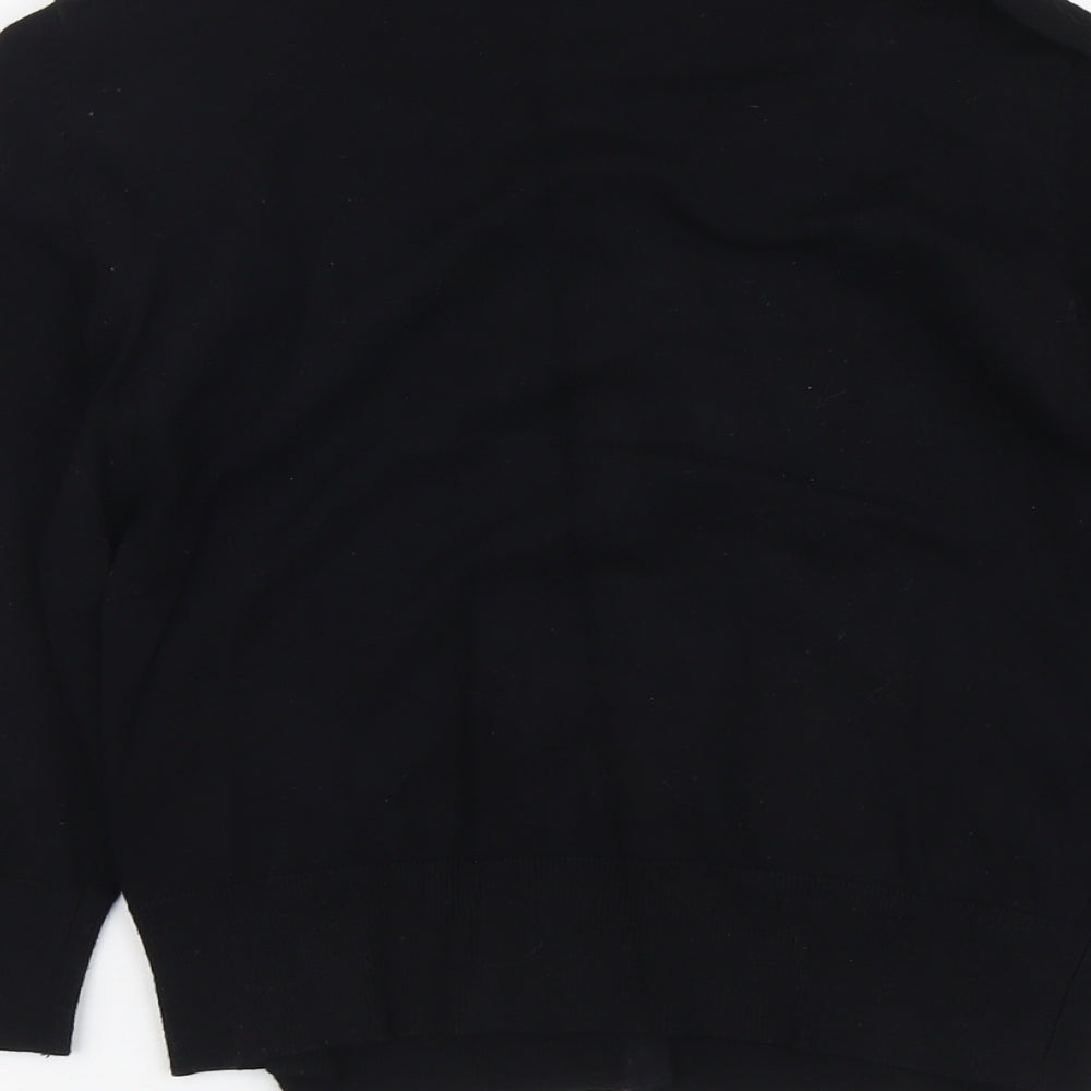 Cable & Gauge Womens Black Round Neck Viscose Cardigan Jumper Size S